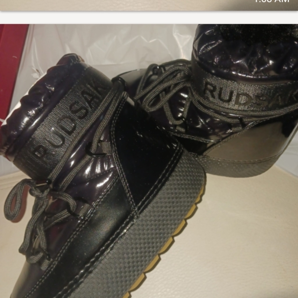 Rudsak Black and Gold High-Top Sneakers